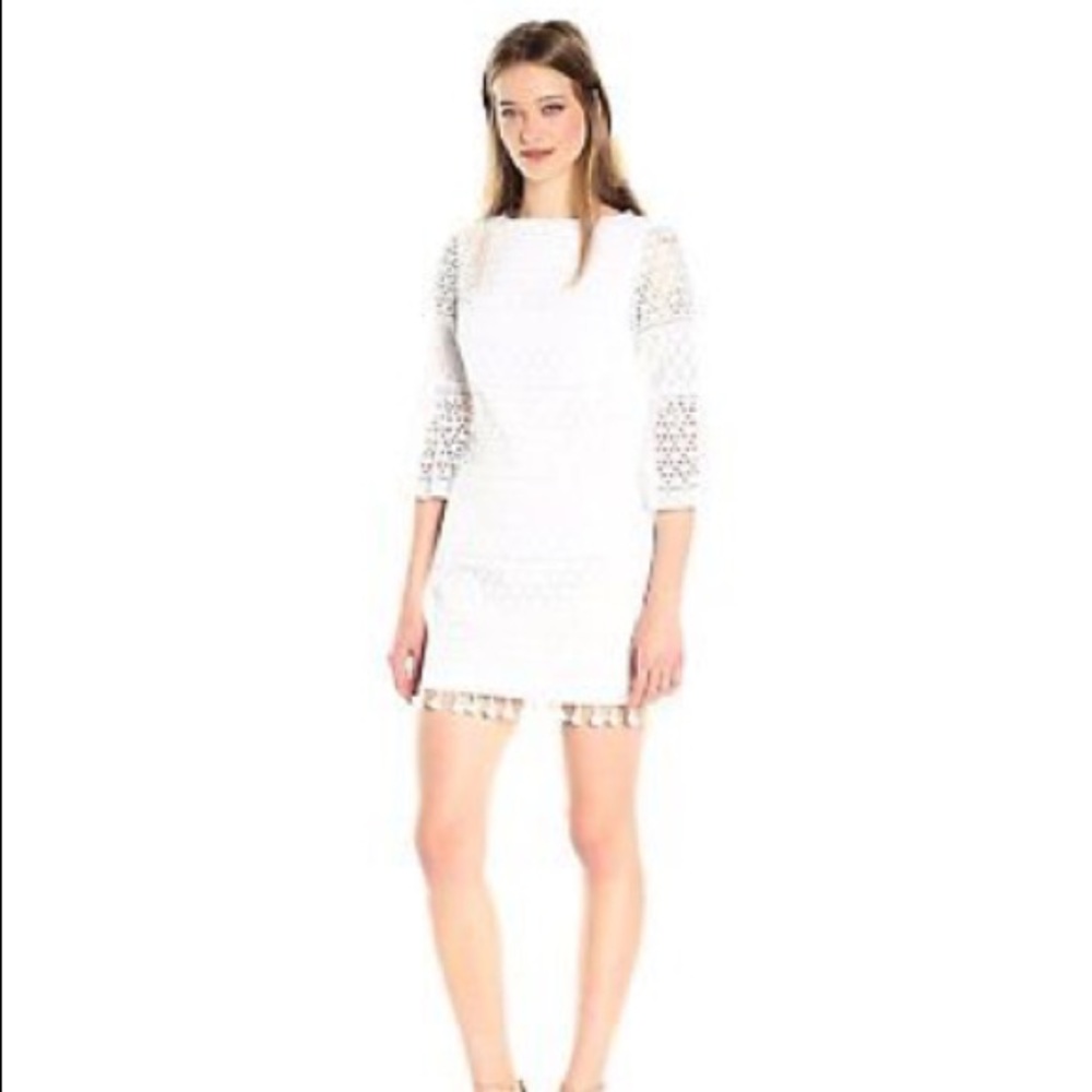 Vince Camuto White Summer Beach Tassel Dress